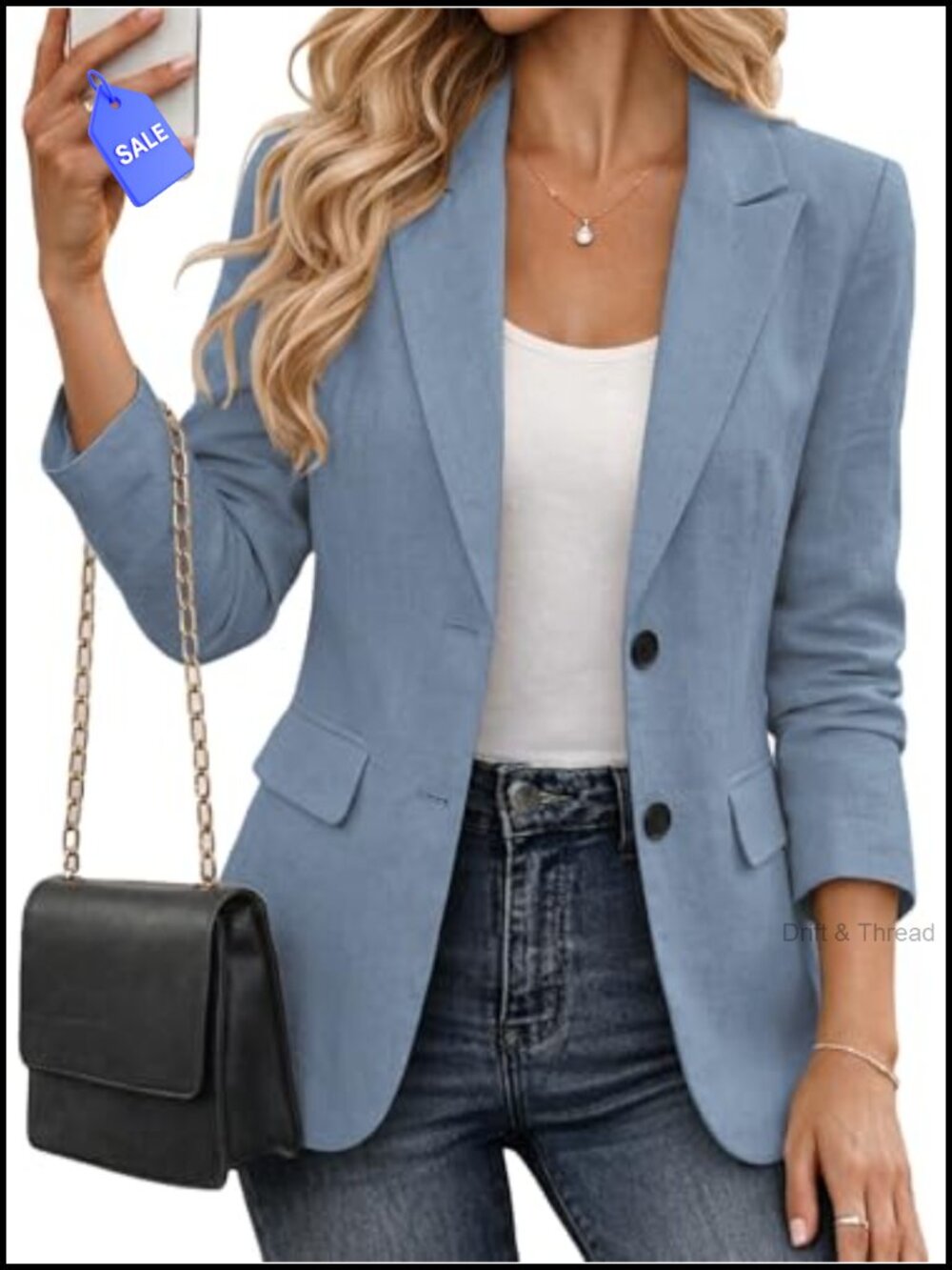 Linen Blazer Women Lightweight Breathable Long Sleeve Business Casual